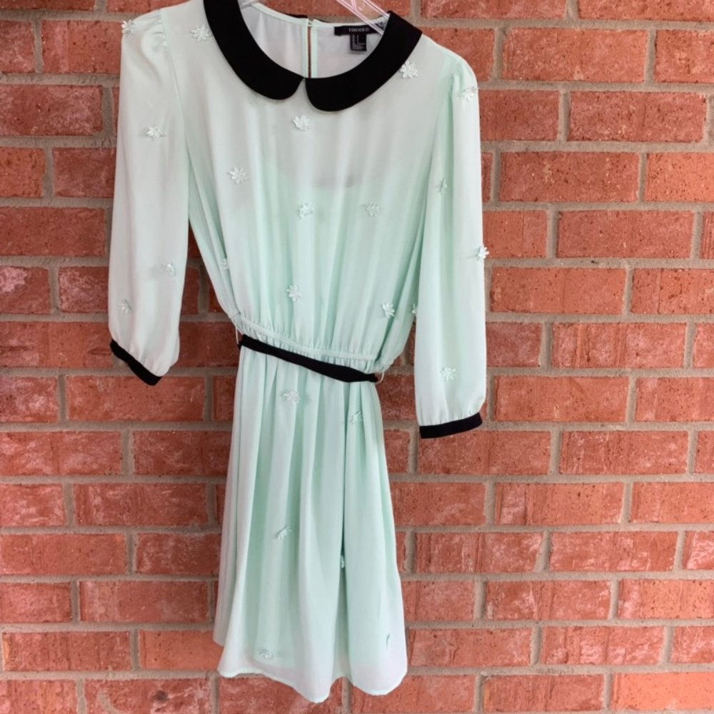 Mint Green Forever 21 Longsleeve Dress
